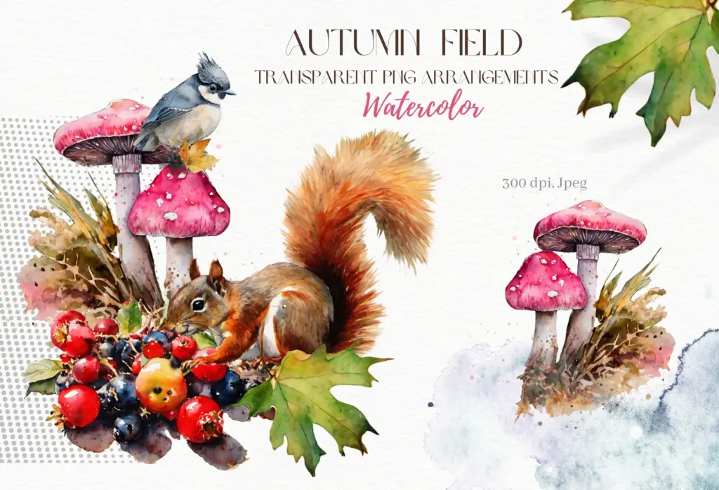 Five small squares showing various warm, autumn-themed seamless patterns.