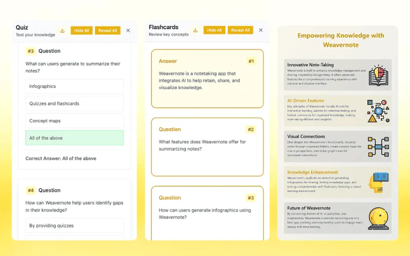 Weavernote Quiz Interface