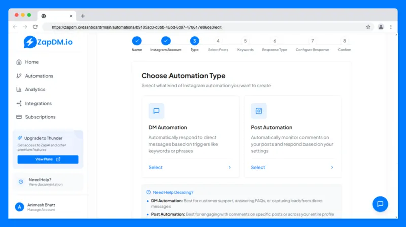 ZapDM Automation Types