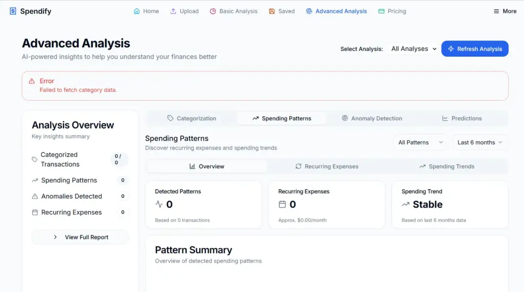 Analysis Pattern Summarization, AI Financial Analysis Tool