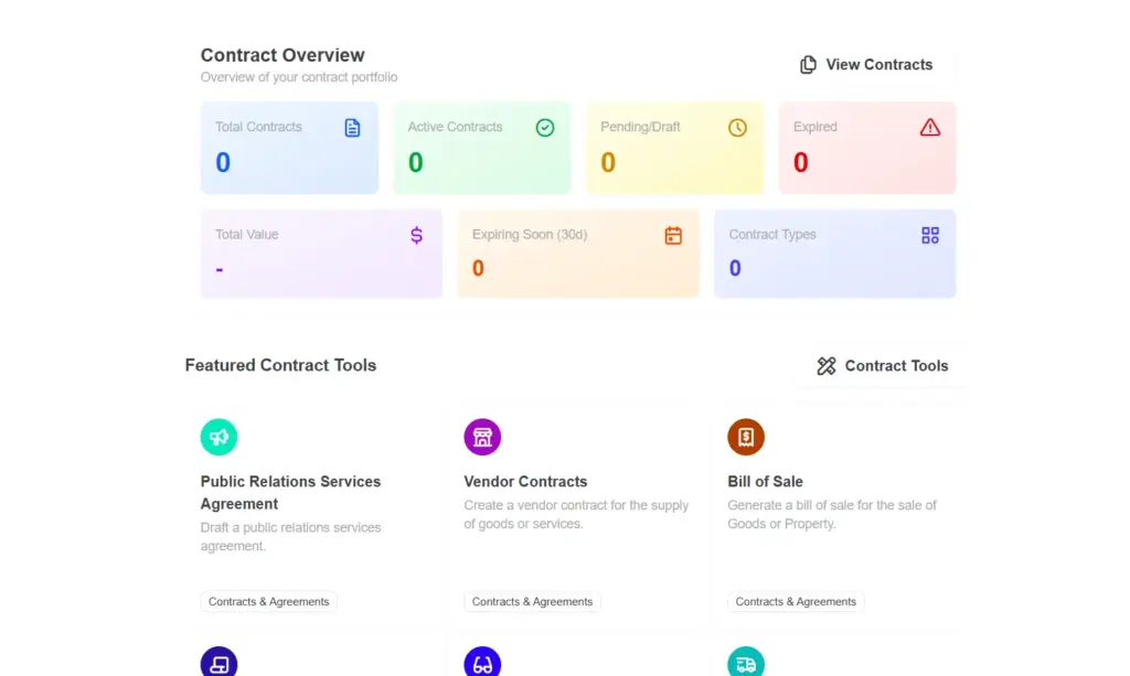 Contract Tools and analysis Interface