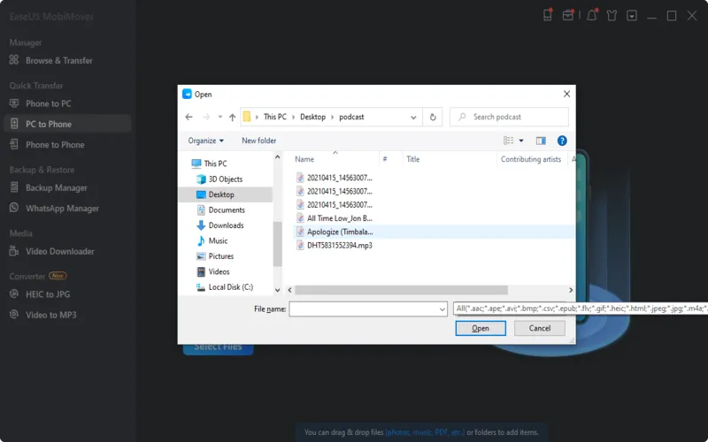 Select the files iPhone 17 Pro