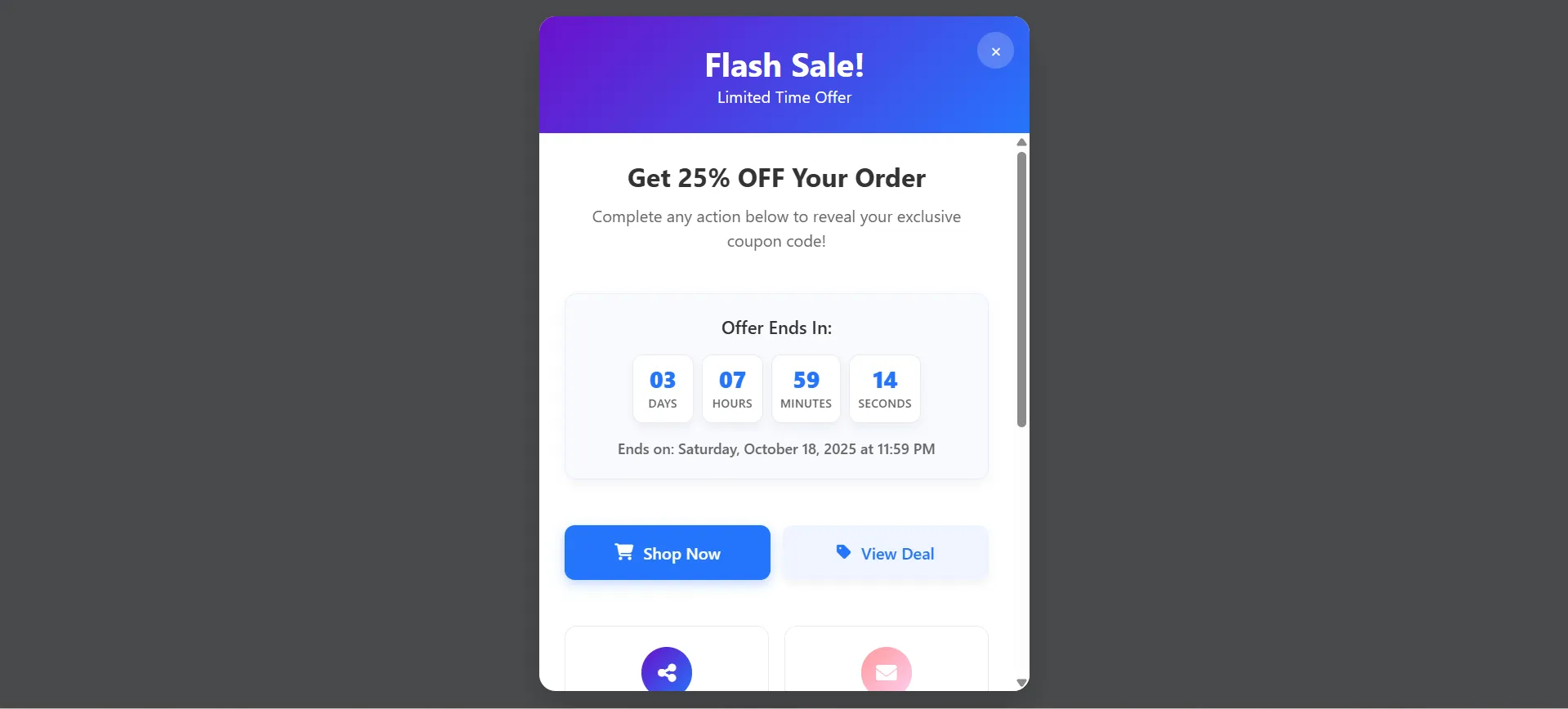 Special Offer Limited Time Widget