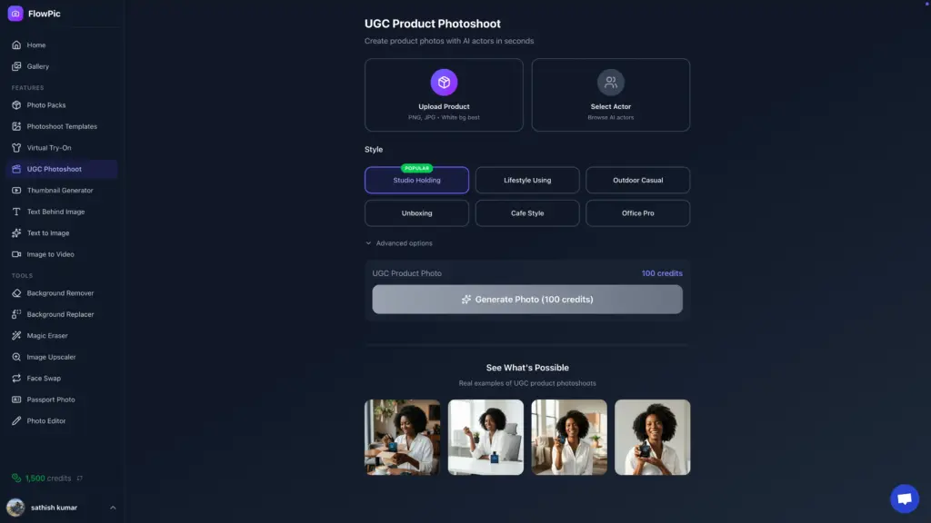 UGC Product Photoshoot