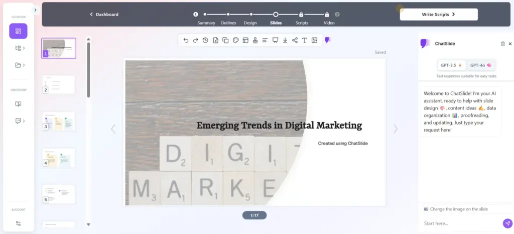 How to create a presentation with AI Using Chatslide : Step 6