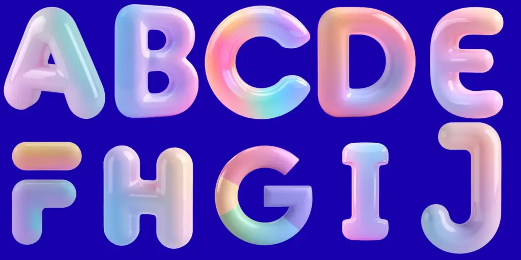 3D Alphabet PNGs