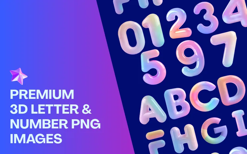 3D Letter And Number Images Bundle Feature Image