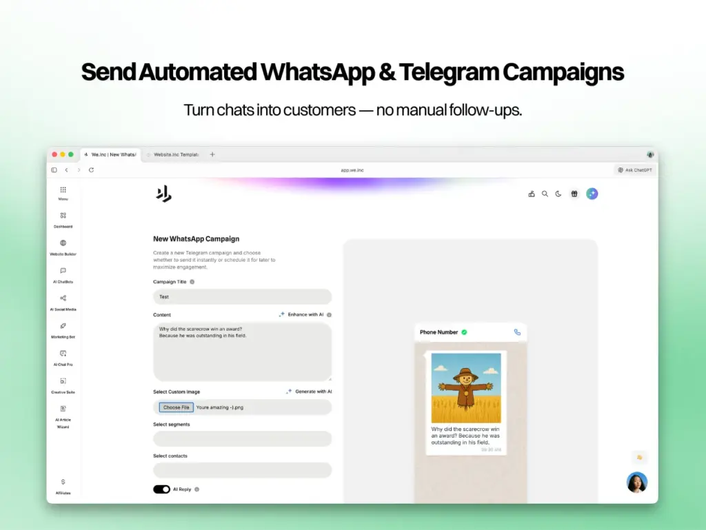 Automation of Whatsapp and Telegram