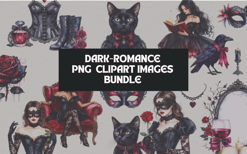 Dark Romance Clipart Bundle Feature Image