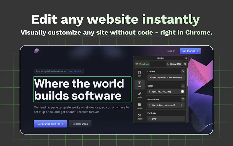 Effortless Visual Editing in TurboStyle web page editor extension