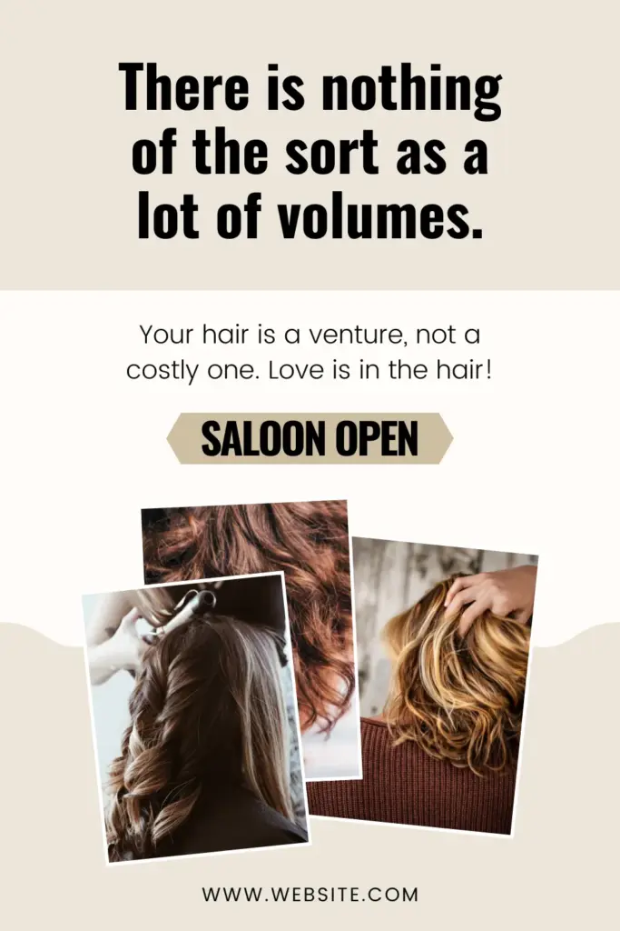 Hair styling visuals with curling and salon shots.