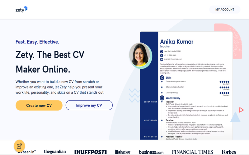 Zety Feature Image, Best Resume Builders