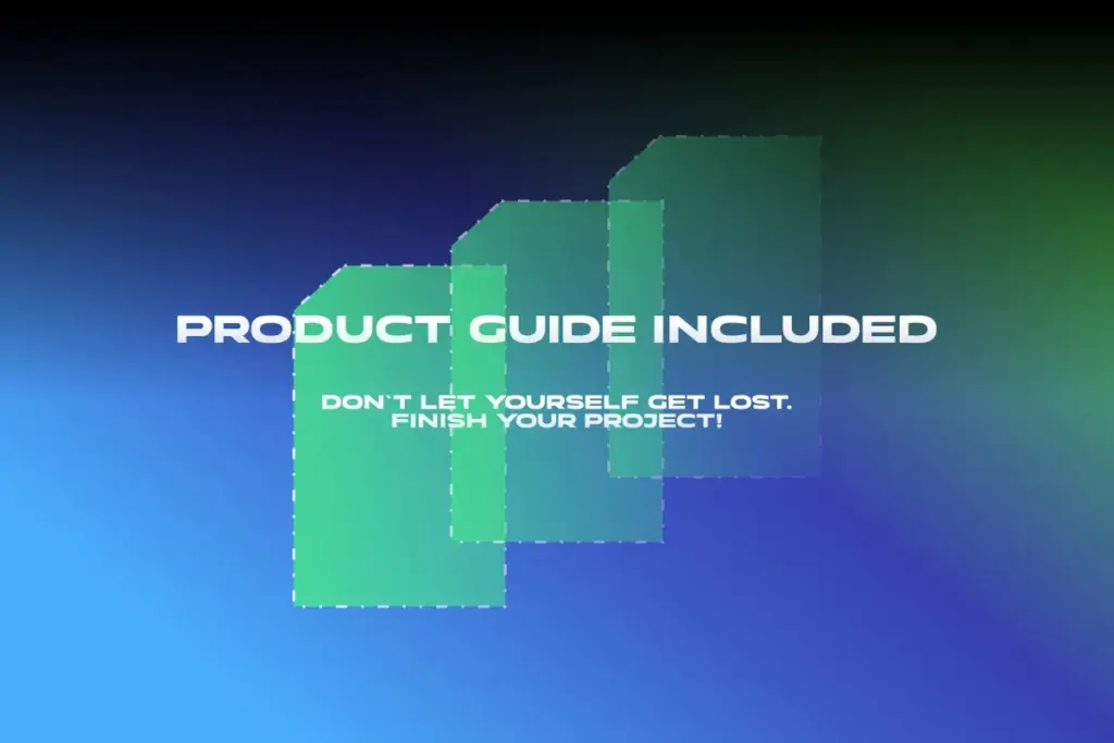 Motivational banner with overlapping green panels and text encouraging users to finish their creative projects Photoshop Design Assets