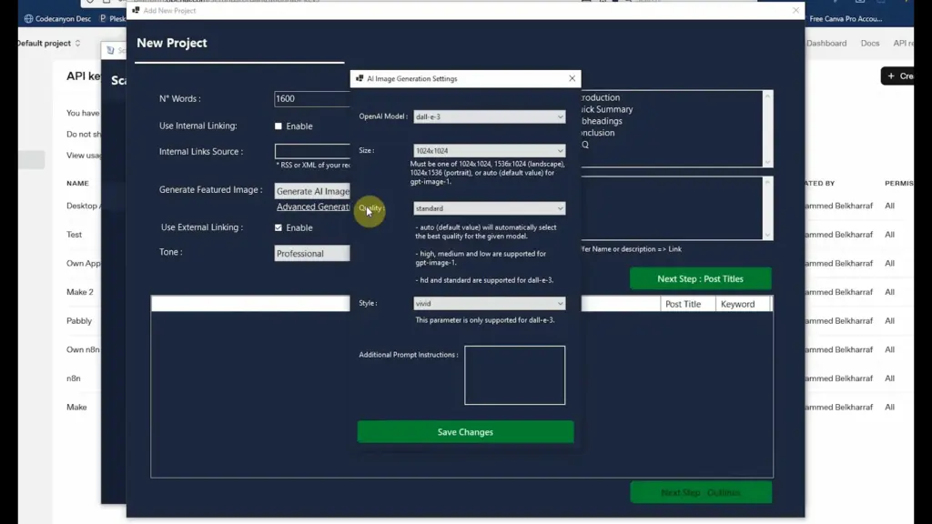 AI Image Generation Setting of ScalaPost