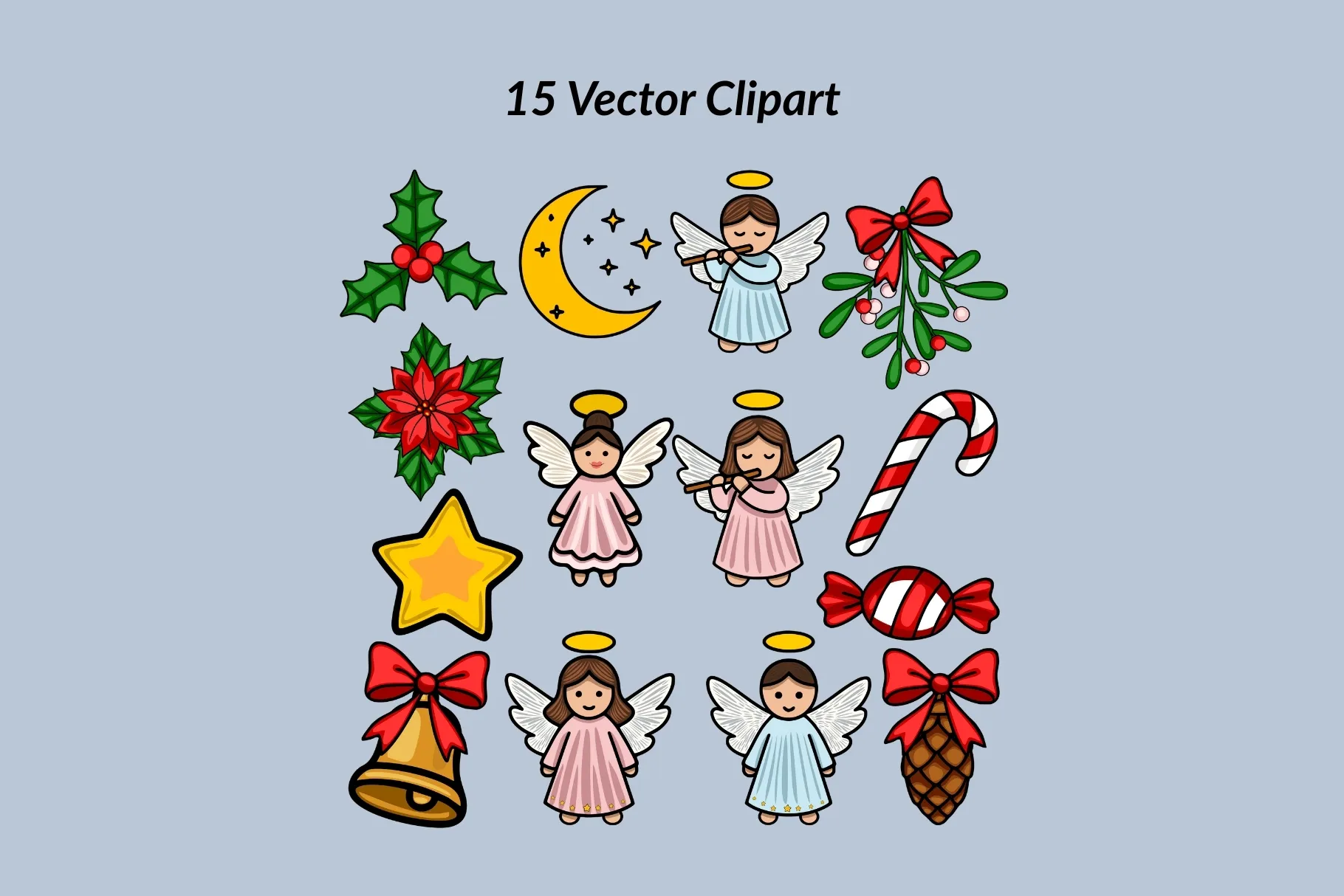 Christmas Angel Clipart Elements