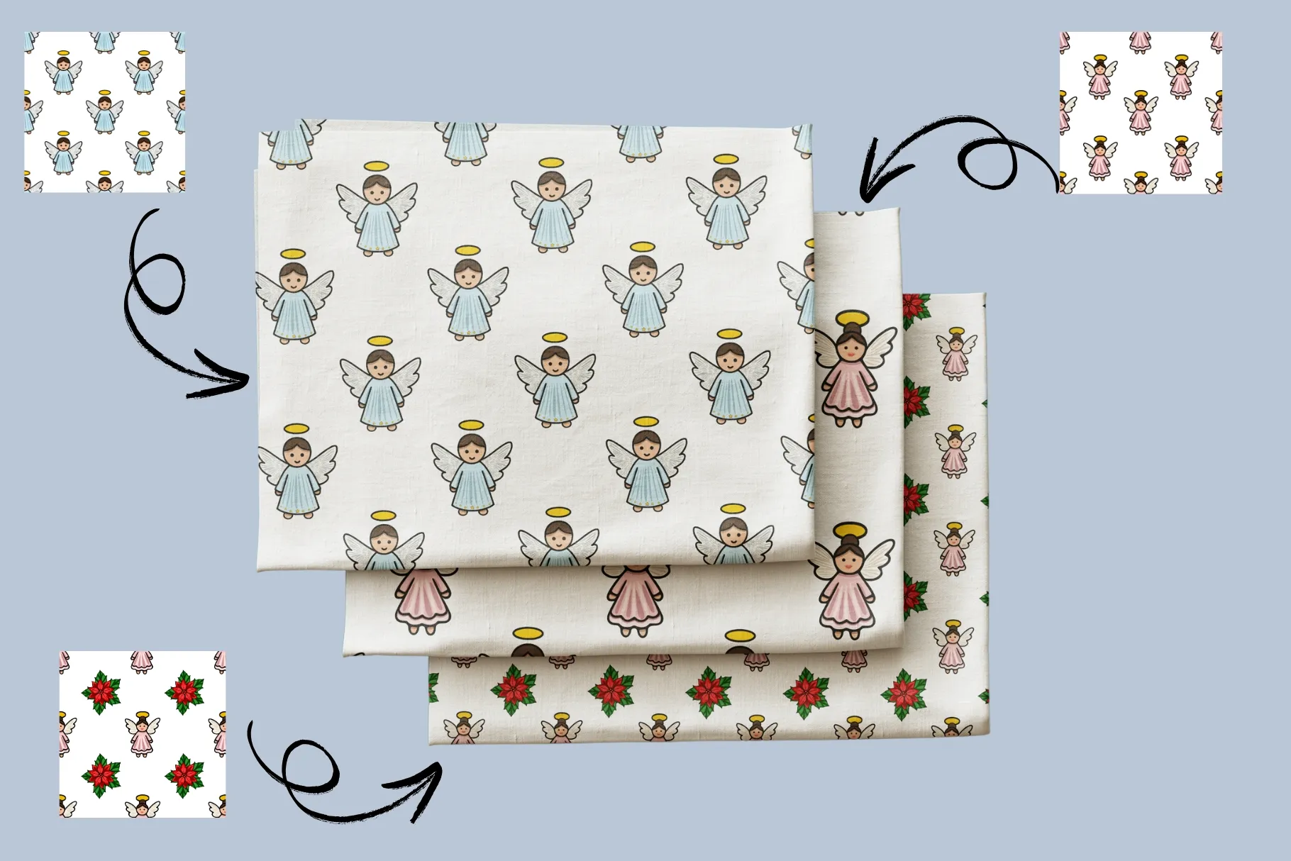 Cute Christmas Angel Pattern Designs