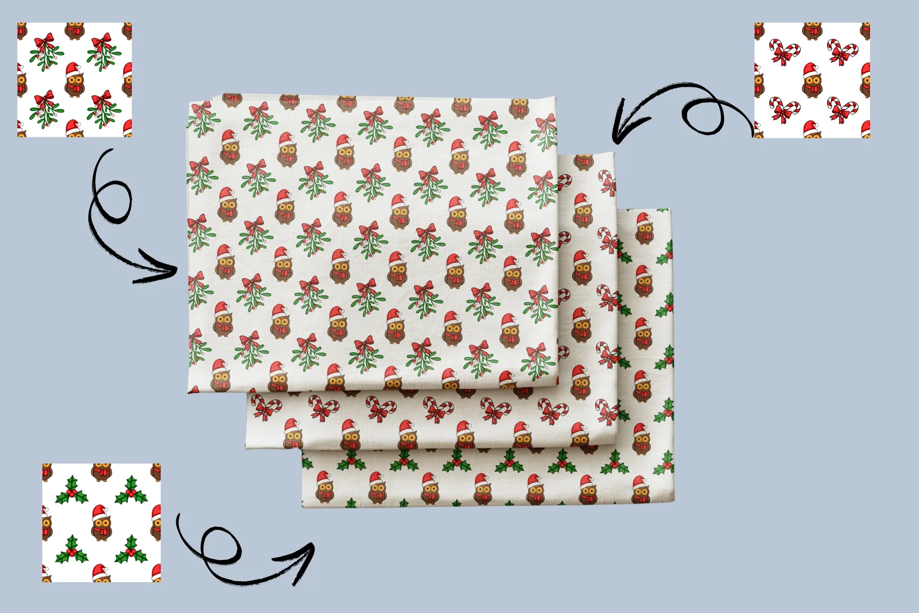 Christmas Owl Pattern Designs