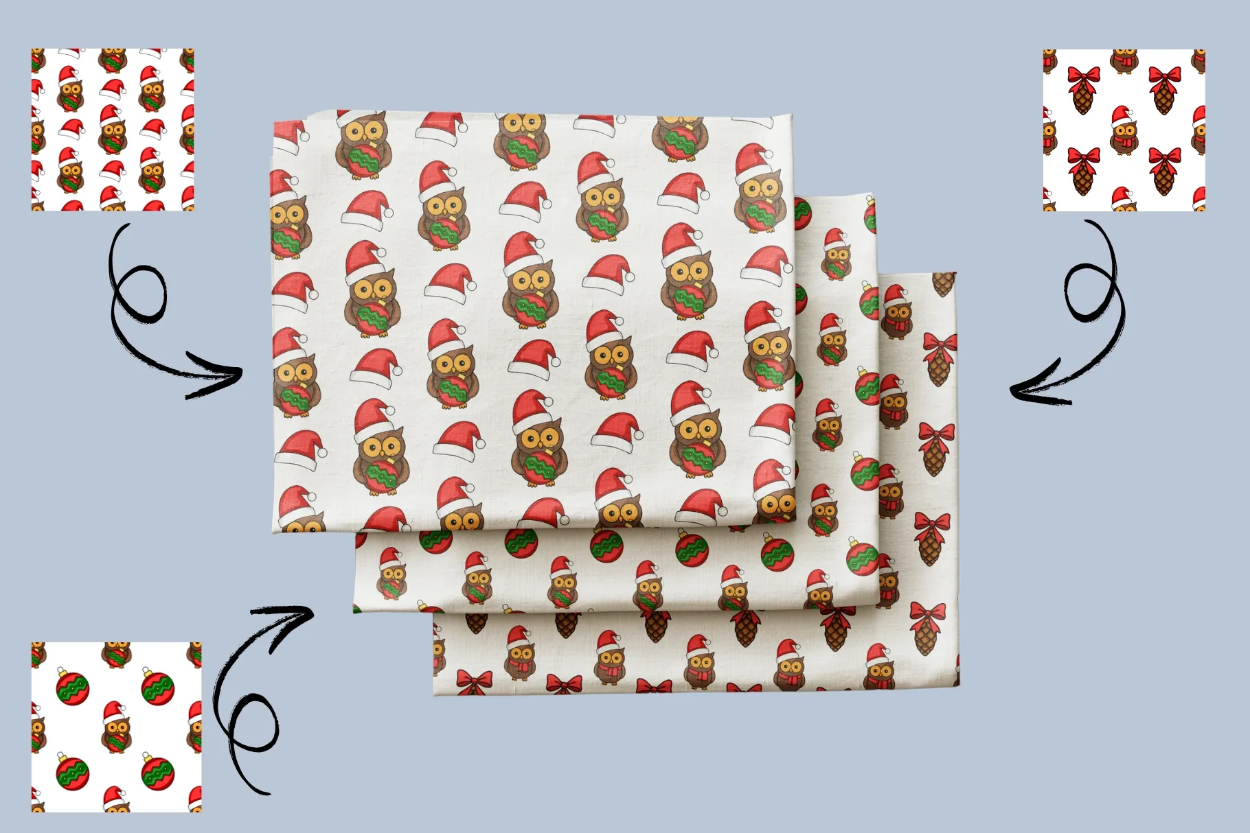 Christmas Owl Pattern Designs