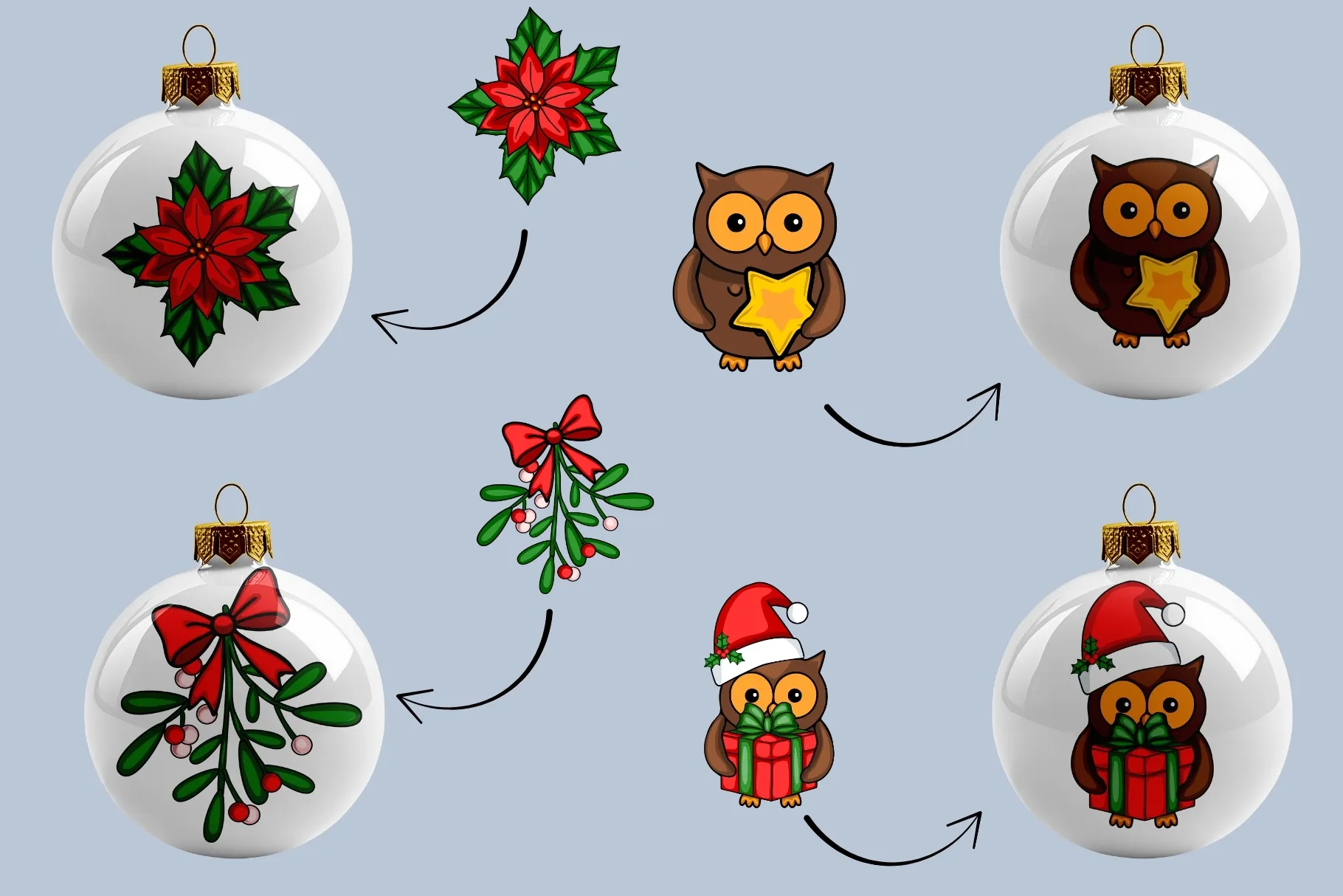 Cute Christmas Owl Graphics