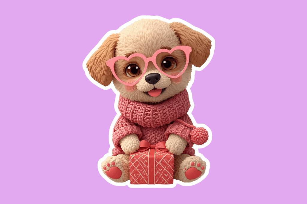 Cute Valentine Dog Sticker