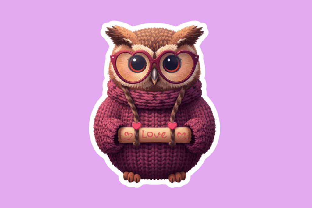 Cute Valentine Owl Sticker
