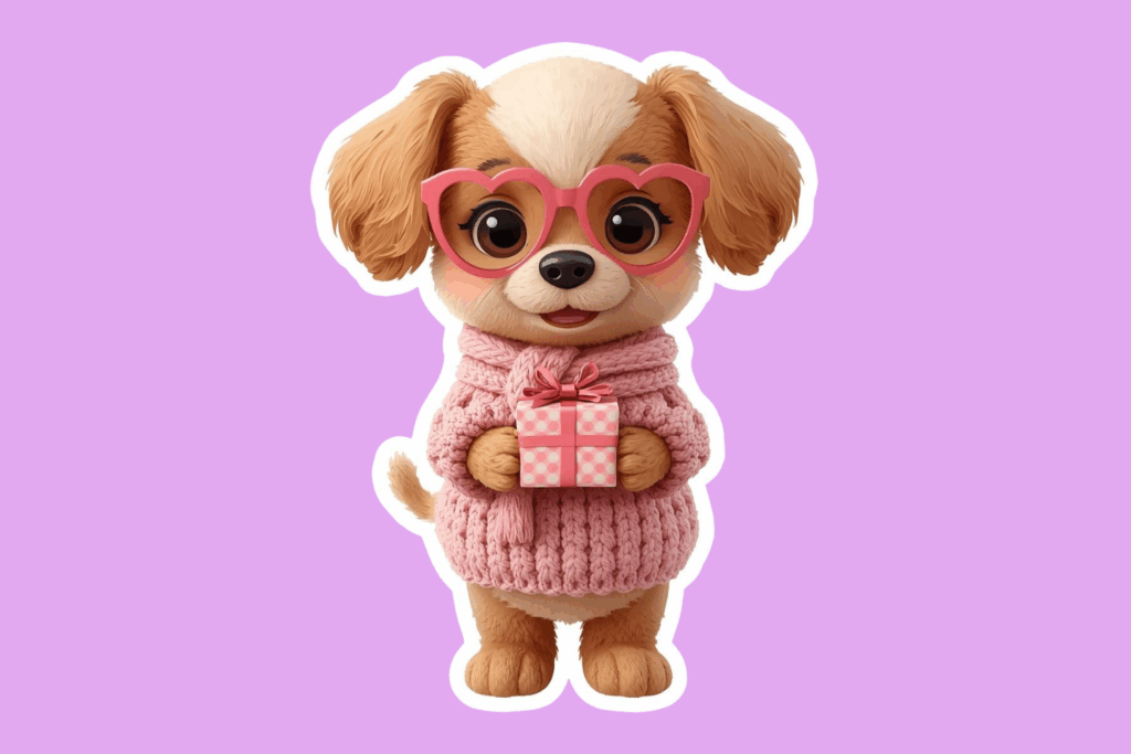 Cute Valentine Puppy Sticker