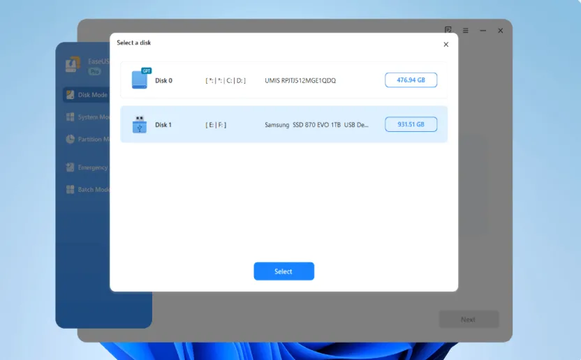 Windows Disk Cloning Step 2