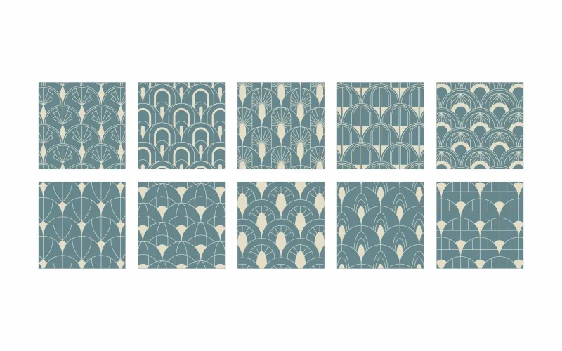 Collage of blue fish scale patterns