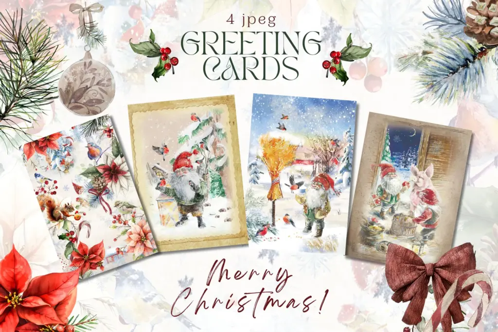 Scandinavian Gnomes Christmas Cards