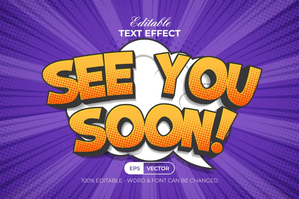 Comic Text Effect - See You Sooon