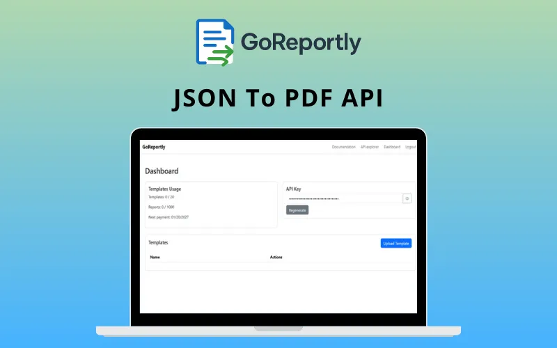 GoReportly JSON To PDF API Feature Image