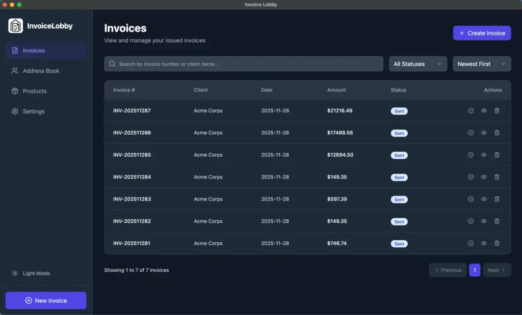 InvoiceLobby Invoice Manager