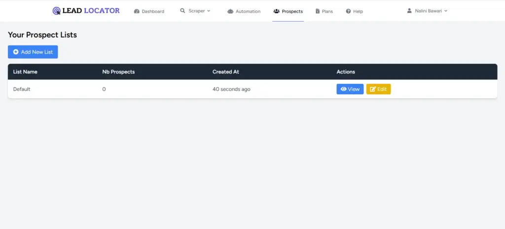 Lead Locator Prospects List