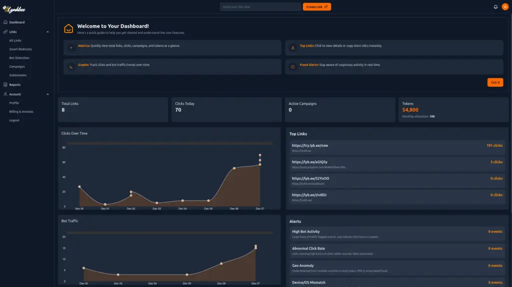 Lynkbee Dashboard