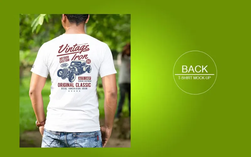 White T-shirt Back Mockup