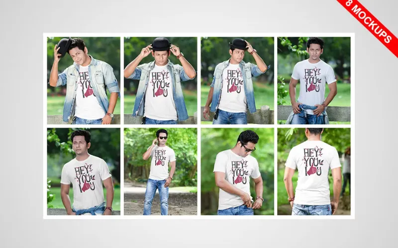 Collage of Men T-shirt Mockups