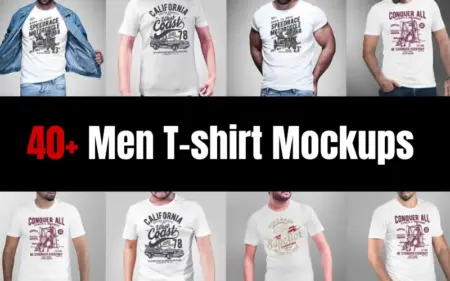 Men T-shirt Mockups Bundle Feature Image