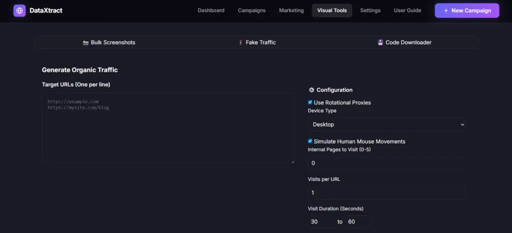 Organic Traffic Generator In DataXtract Pro Data Extraction Tool For Lead Generation
