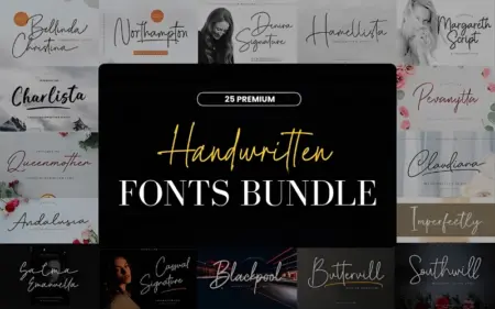 Premium Handwritten Fonts Bundle Feature Image