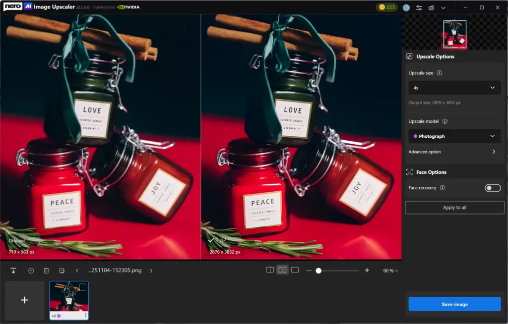 Product Upscaling using Nero