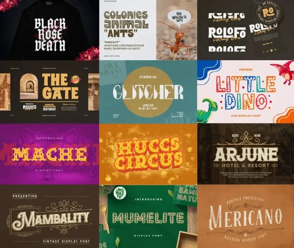 Twelve fonts ranging from spooky and circus-inspired to playful and western included in Ultimate Fonts Collection