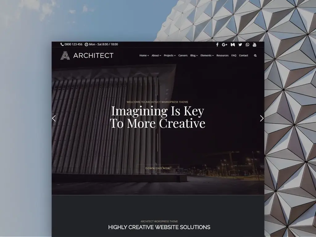Architect WordPress Theme Templates by Visualmodo