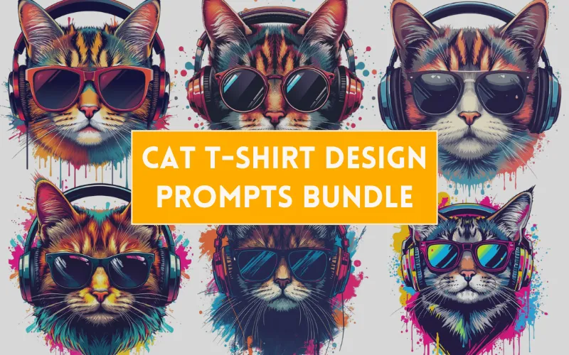 Cat T-Shirt Design Prompts Feature Image