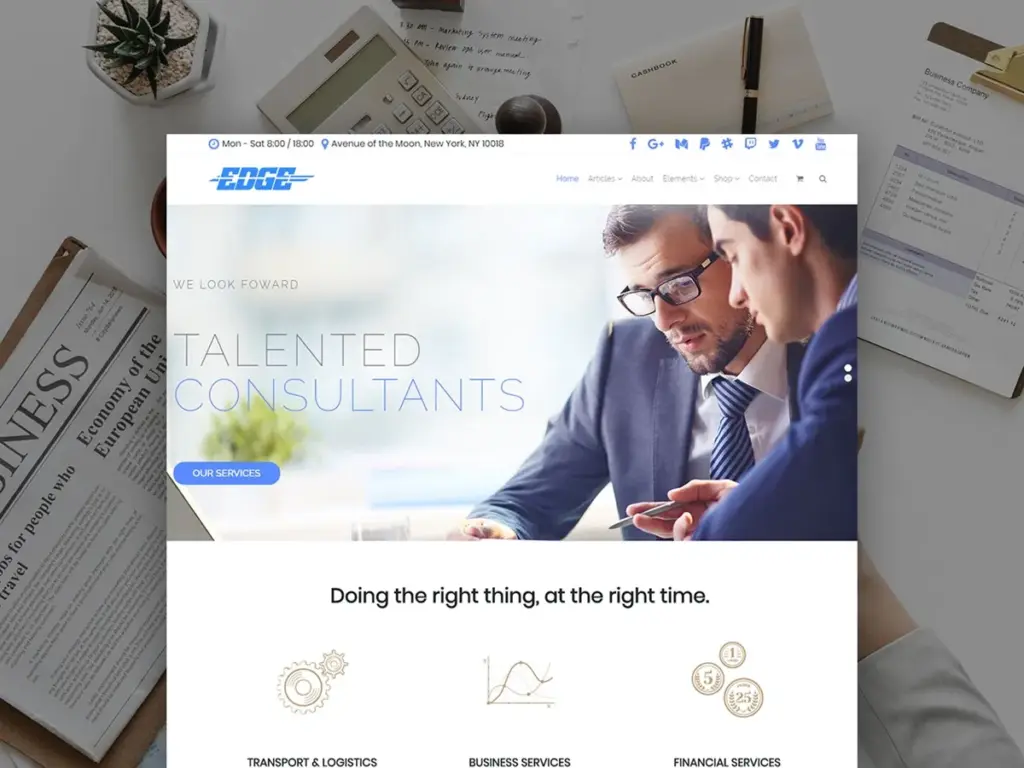 Edge WordPress Theme Template by Visualmodo