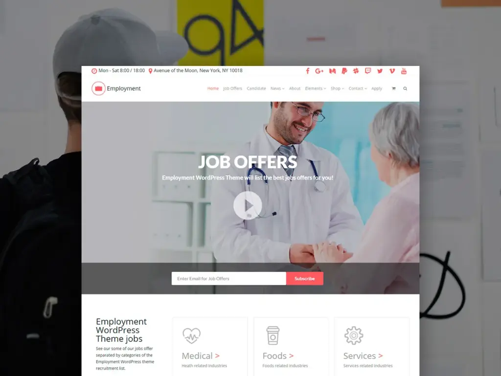Employment WordPress Theme Template by Visualmodo