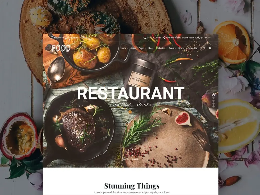 Food WordPress Theme Restaurant Template by Visualmodo