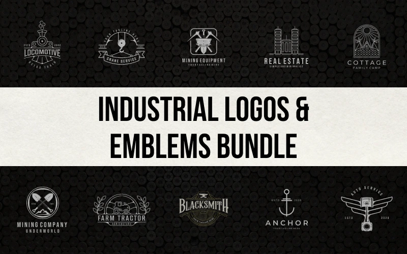 Industrial Logos & Emblems Bundle Feature Image
