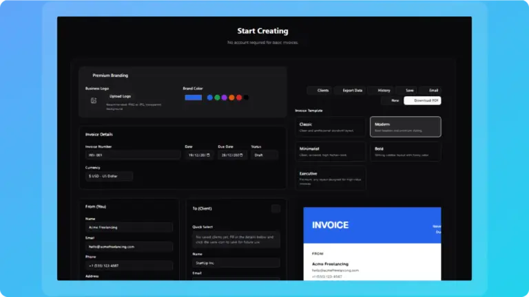 Invoice Editor In InvoiceDeck Online Invoice Maker