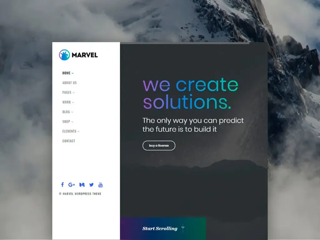 Marvel Vertical Menu WordPress Theme Tempate by Visualmodo