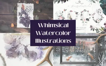 Whimsical Watercolor Illustrations Bundle Feature Image